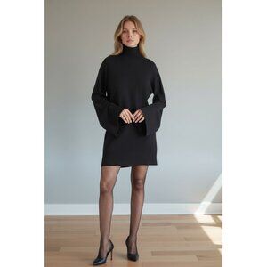 STEVE MADDEN GRETTA Women Black Sweater Dress MEDIUM